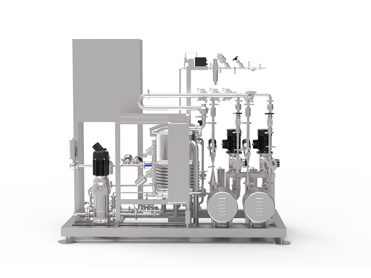 Compact online blender unit for beer and deaerated water blending